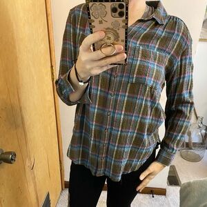 Anthropologie Pilcro Plaid Evermore Top